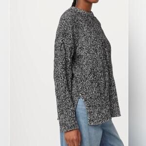 Frank & Oak Marled Black & White Crewneck Sweater NWOT W LG